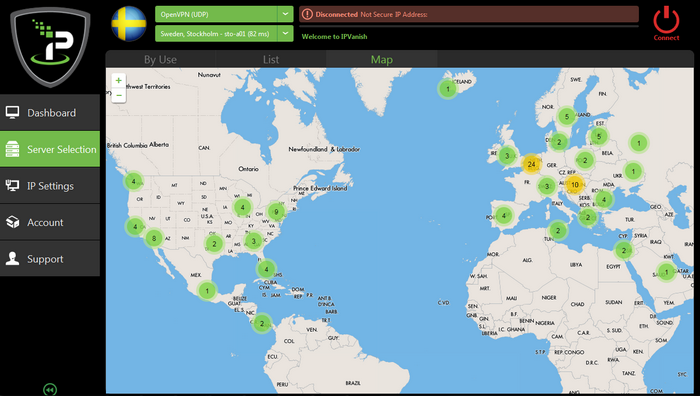 IPVanish Map